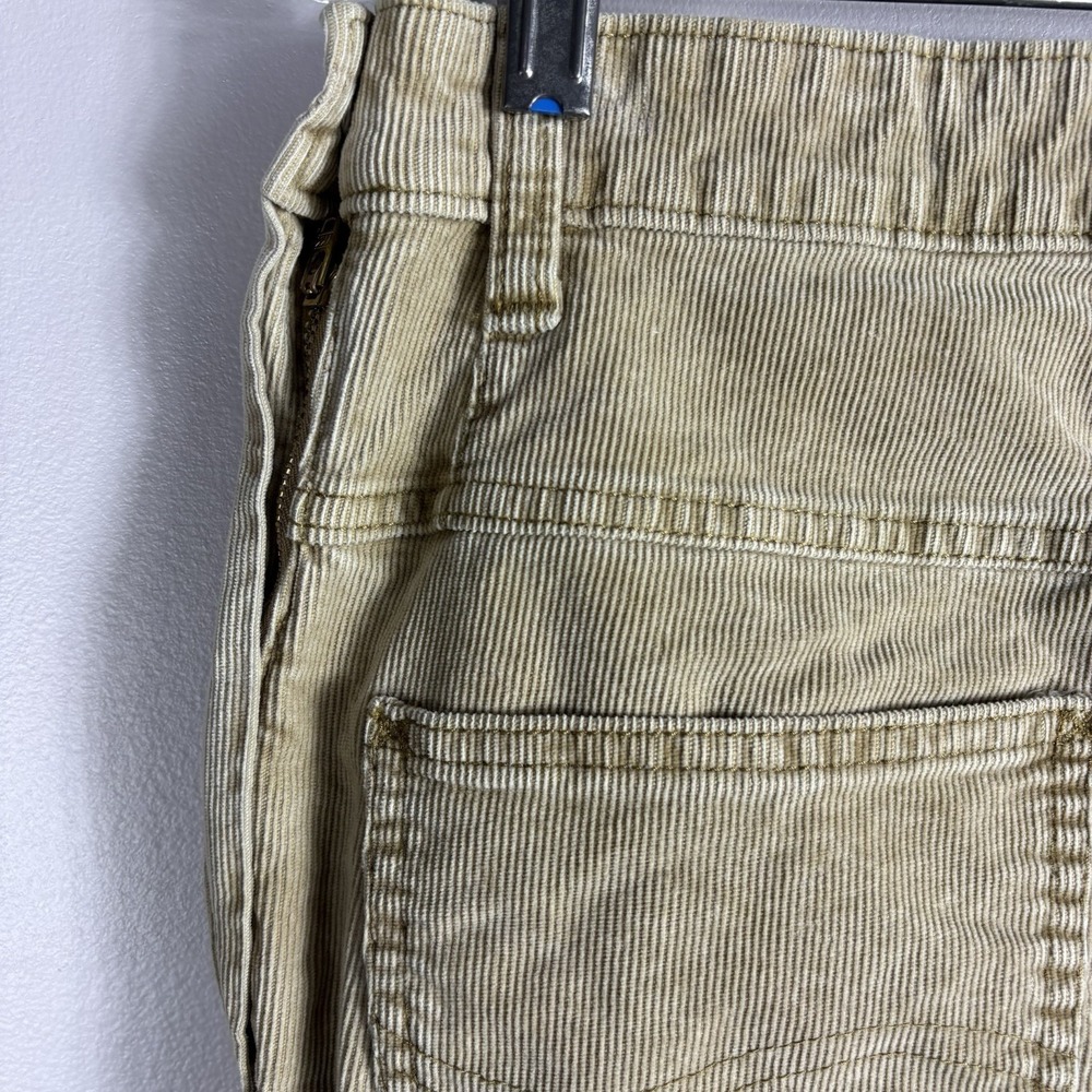 Lee Women's 29 Beige Corduroy High Rise Flare Side Zip Hippy Bell Bottom Pants - Picture 4 of 9